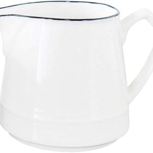 FUYU Crema de cerámica blanca simple con mango, jarra de crema de leche de café FUYU Crema de cerámica blanca simple con mango, jarra de crema de leche de café