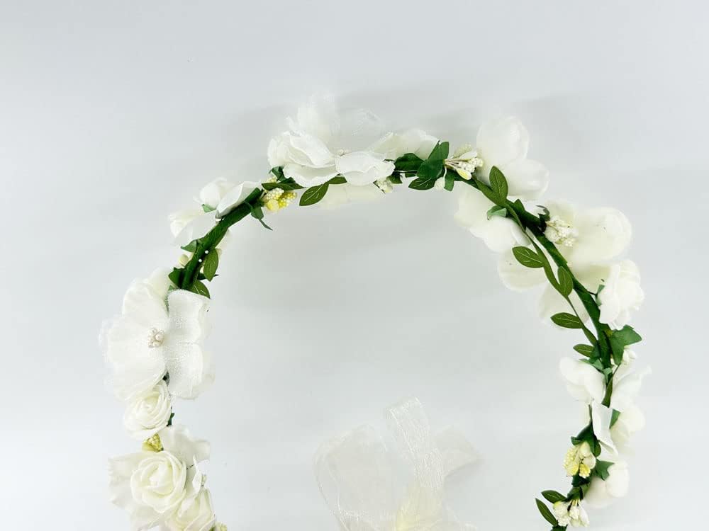 Tiara de flores moradas para mujer, piezas de pelo de boda para novias, corona de flores para niñas, diadema de flores blancas, accesorios para el
