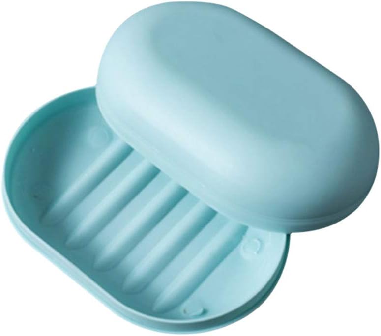 Jabonera para jabonera, fácil limpieza, bandeja de jabón para ducha, baño, cocina, para baño, campamento (azul claro)