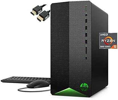 HP Pavilion – Escritorio para juegos, AMD Radeon RX 5500, procesador AMD Ryzen 5 5600G, 8 GB de RAM, SSD de 512 GB, Windows 11 Home, 9 puertos USB,