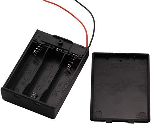 Onwon 6 piezas 3 ranuras x 1.5 V AA batería caso titular batería clip de batería caja de almacenamiento cable cables con interruptor de