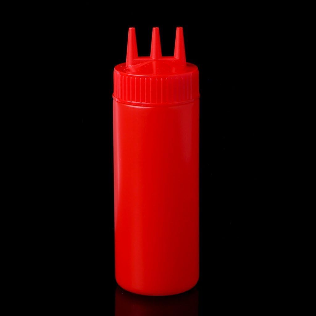 1 botella blanca para apretar, botella exprimible de 3 agujeros, dispensador de condimentos, salsa, vinagre, aceite, ketchup, cruet, condimentos,