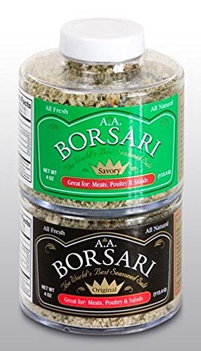 Borsari Combo de sal sazonada, condimentos salados y originales multiusos multiusos, mezclas de sal marina gourmet con hierbas y especias, sin