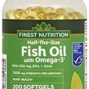 MSNOR Finest Nutrition – Aceite de pescado de tamaño medio 1200 mg cápsulas blandas 200.0 ea x 2 unidades MSNOR Finest Nutrition – Aceite de pescado de tamaño medio 1200 mg cápsulas blandas 200.0 ea x 2 unidades