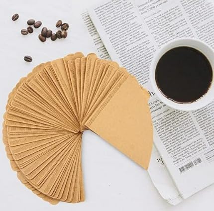 Filtros de café de papel V60 de un solo uso para verter sobre cono, tamaño 02, natural, 100 unidades