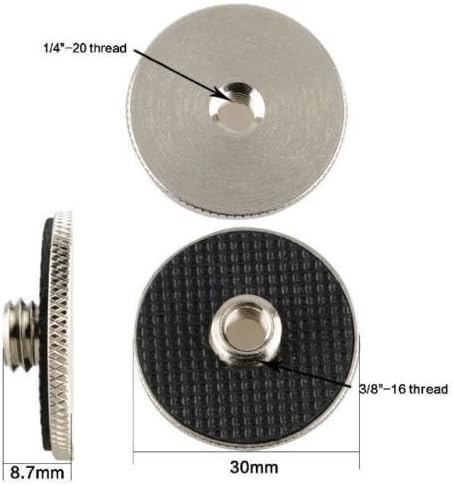 CAMVATE Adaptador de tornillo hembra de 14 a 38 pulgadas macho para trípode monopie QR placa (2 piezas – 0978