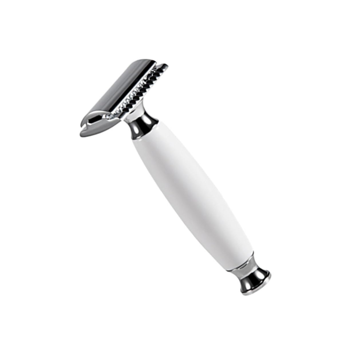 minkissy 2 unids Afeitadora Doble Seguridad Navaja Doble Cuchillas de afeitar Máquina de afeitar de acero inoxidable Maquinilla de afeitar de mango