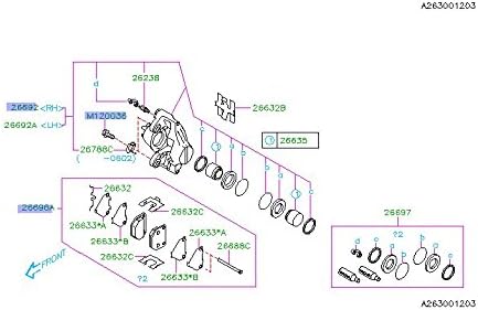 genuina 2Pistón Calibrador Reseal trasera para Subaru Impreza WRX 20062007OEM Nueva Oe