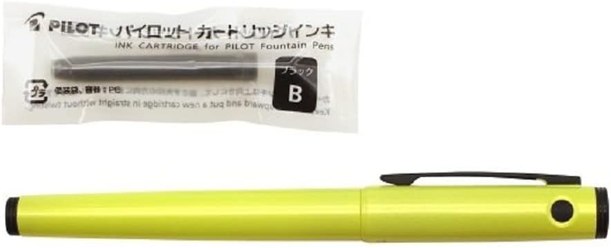 Pilot – Pluma estilográfica luminosa, punta media, color amarillo activo, FLT-2SR-AYM, tinta negra, con lápiz capacitivo original, bolígrafo táctil