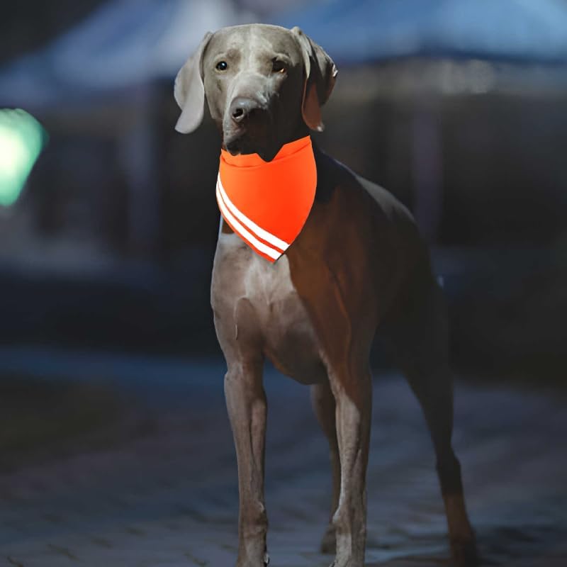 Bandana reflectante para perro, alta visibilidad, seguridad, reversible, triangular, baberos, bufanda, accesorios para caza, caminar