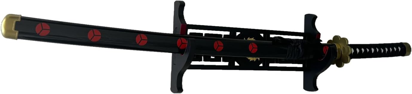 Katana – Soporte de pared para espada de terciopelo de 1 nivel, patrones de peces dorados, soporte acolchado de espada samurái, soporte de espada