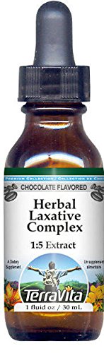 TerraVita Extracto líquido de glicerita complejo laxante herbario (15) – Sabor a chocolate (1 oz, ZIN 522575)