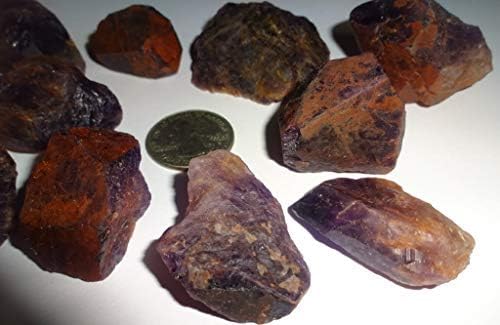 Cacoxenite Raw Cacoxenite Super 7  Sacred 7 AA Grado “Melodies Stone” piedra preciosa curativa de cristal natural en bruto, juego de 10 piezas, Gema