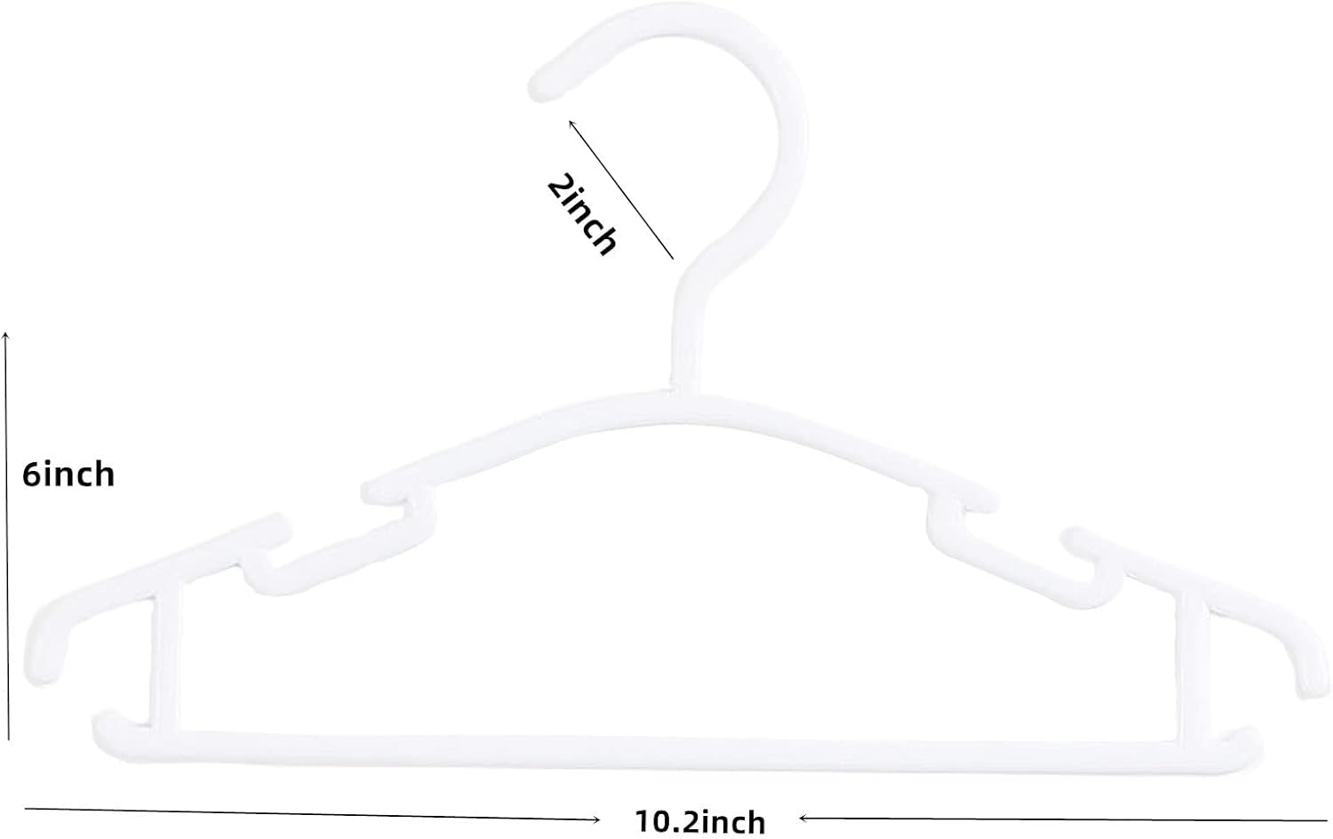 Paquete de 20 perchas blancas para armario de bebé, antideslizantes, para ropa de bebé, regalo de ropa para recién nacidos, colgador de plástico