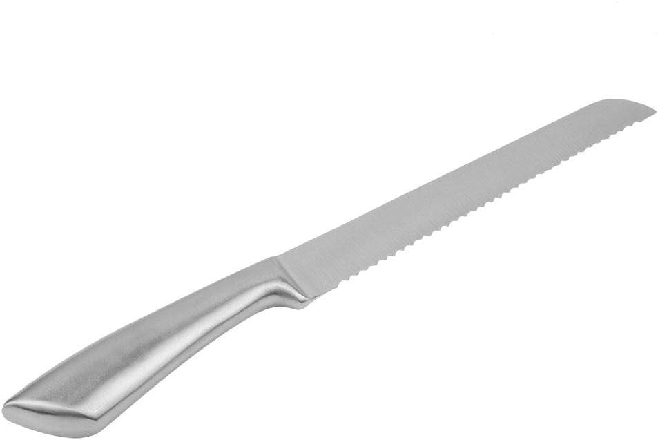 TOPINCN Cuchillo de pan de acero inoxidable con borde dentado, cuchillo para hornear pastel, pan, cortador de cocina, herramienta de mano