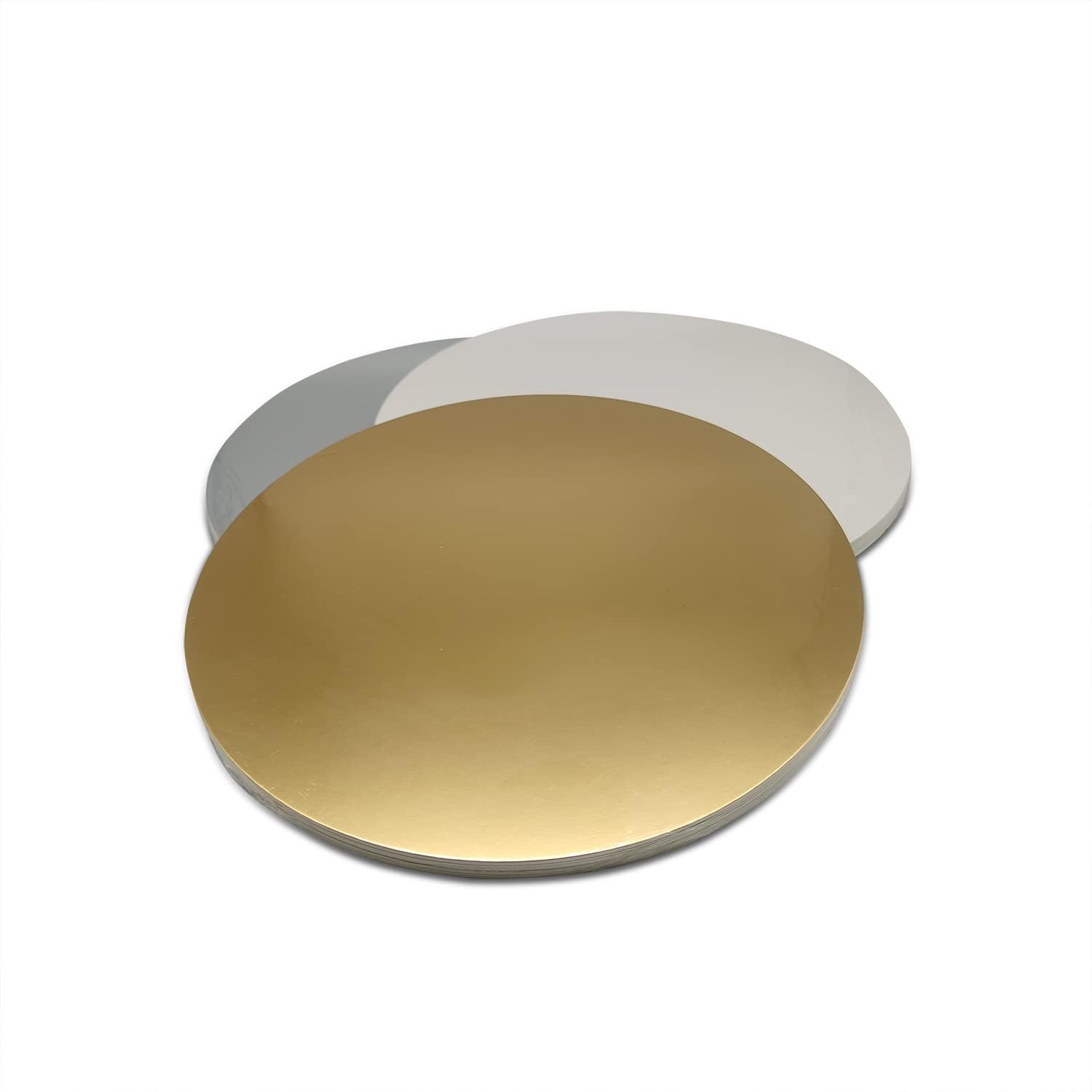 Mombake Tableros redondos para tartas, paquete de 10 soportes para tartas, base circular de cartón (dorado, 10 pulgadas)