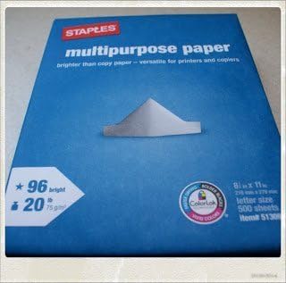 3 grapas multiusos, papel para impresora de copiafaxláserinyección de tinta, brillo 96, 20 libras, tamaño carta (8.5 x 11), resma, 500 hojas en