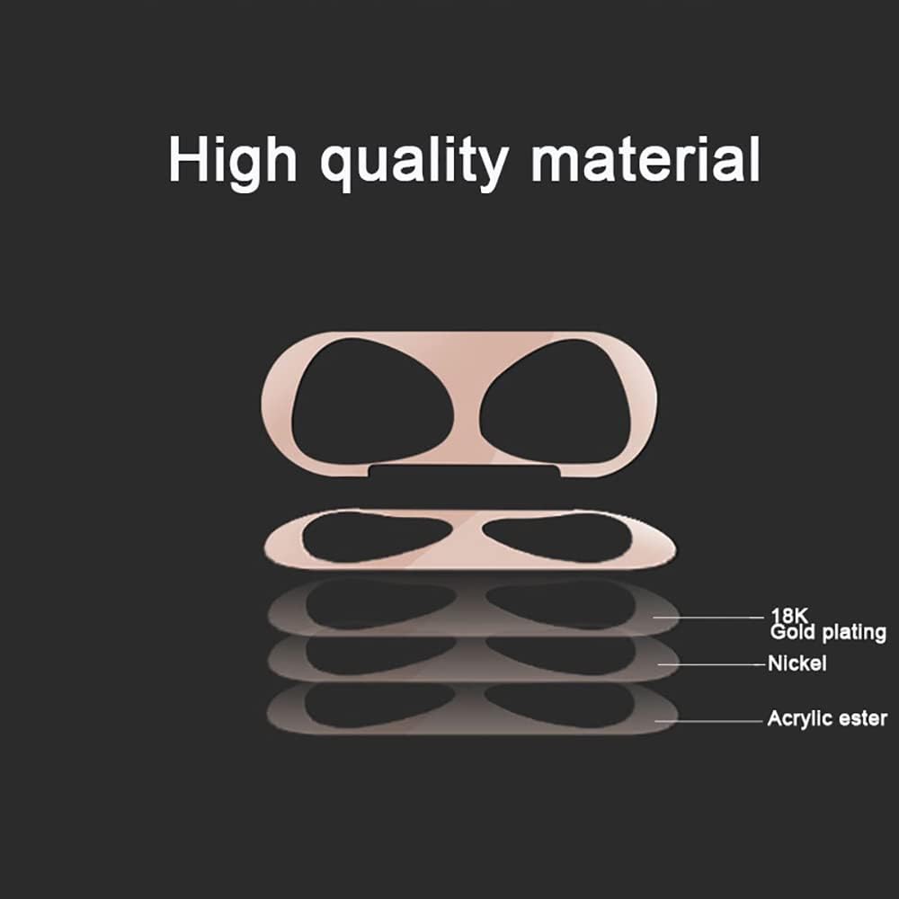 Protector antipolvo de metal de lujo compatible con Airpods de 3 generación 2021, película a prueba de polvo, adhesivo a prueba de polvo, ultra