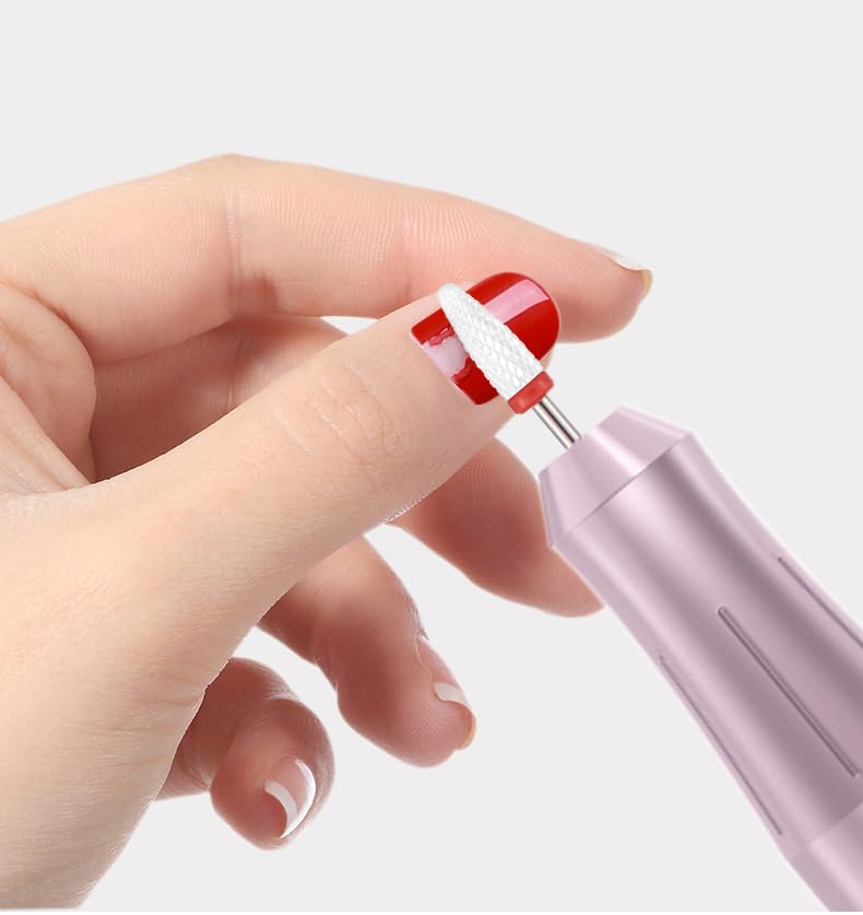 Uñas eléctricas portátiles con cabezal de pulido de cerámica, pantalla de visualización de archivos de uñas DC12V USB Strong Power Efile para uñas