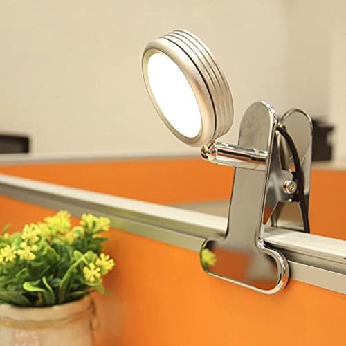 5W LED Mesa Lectura Luz Abrazadera Clip-on Lámpara Enchufe USB Fuente de Alimentación Mesita Regulable Acabado Plata
