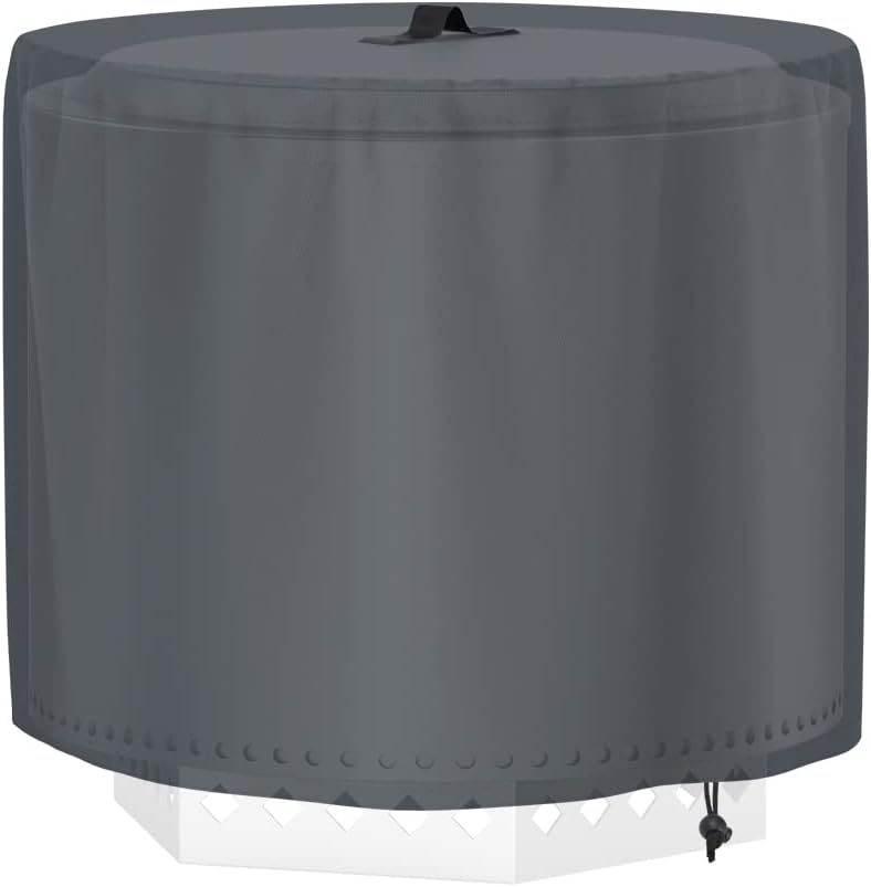 Cubierta para hoguera para estufa individual, hoguera de 19.5 pulgadas, poliéster resistente 600D, cubierta resistente a la intemperie para estufa