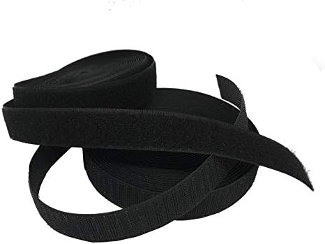 Yuwa Cinta mágica de velcro negra de 1 pulgada para coser, nailon para manualidades, no adhesiva (9 yardas) (negro)