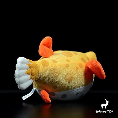 ZHONGXIN MADE Juguete de peluche de pez globo de simulación  Juguete de peluche de pez globo amarillo de la vida real, animales marinos, juguetes de