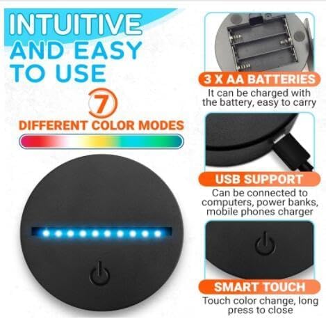 Lámpara de flamenco  Luces de noche de acrílico 3D USB LED lámpara de mesa para el hogar r2d2 lámpara de arte 3D  Ilusiones ópticas 3D 7 colores que
