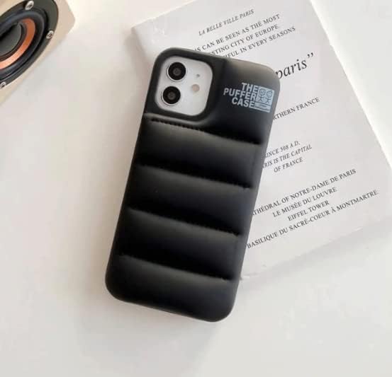 The Puffer – Funda para iPhone 1212 PRO de 6.1 pulgadas, cómoda y moderna, chaqueta de felpa suave al tacto, funda protectora 3D forro de microfibra