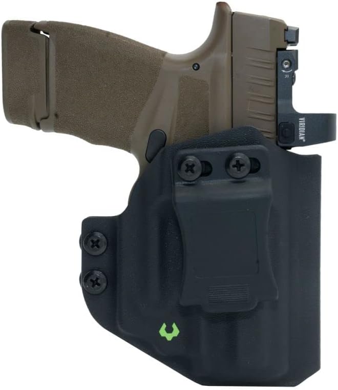 Bundle Viridian E Series Laser Sight y Kydex Holster para Taurus GX4, mira láser verde clase 3R, salida de 5 mW, funda Viridian Kydex, dentro de la