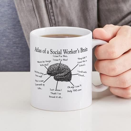 CafePress Atlas Of A Social Workers – Taza de café de cerámica (11 oz)