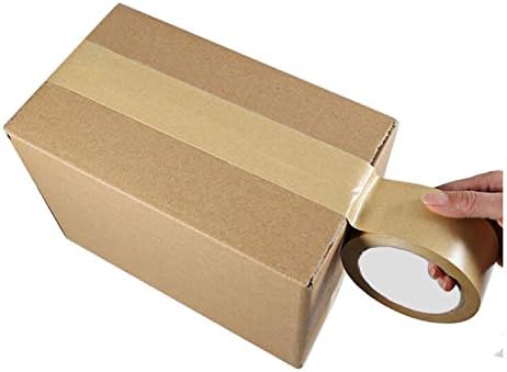 1 rollo de cinta de embalaje de papel kraft engomado marrón, cinta activada por agua, caja de cartón, cinta de embalaje y sellado, accesorios de