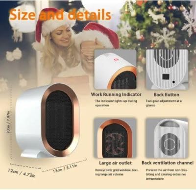 Nuevo ventilador eléctrico portátil 1200 W PTC calor de cerámica de 2 velocidades Mini de bajo ruido calentador de espacio doméstico calentador