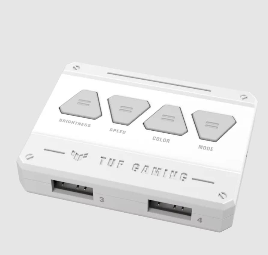TUF Gaming TF120 ARGB Case Fan White Edition 3-in-1 with ARGB Controller (Pack of 3, Aura Sync, Quiet Addressable ARGB Fan, PWM Control, White)