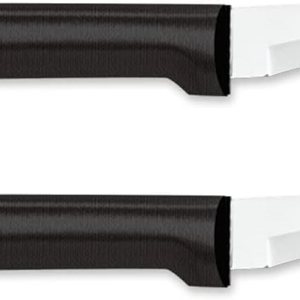 RADA Cuchilla de pelar curvada de acero inoxidable, resina de EE. UU., 6-18 pulgadas, mango negro, paquete de 2 RADA Cuchilla de pelar curvada de acero inoxidable, resina de EE. UU., 6-18 pulgadas, mango negro, paquete de 2