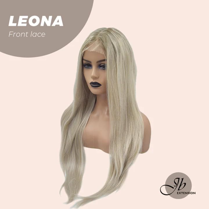 LEONA – Peluca de encaje frontal rubio, pelucas largas y rectas para mujer, pelucas sintéticas naturales para uso diario (pelucas de cabello natural)