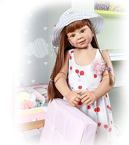 Muñecas Reborn de 34 pulgadas y 34.3 in, cuerpo completo, de vinilo duro, realista, anatómicamente correcto, cabello largo, 2 años, modelo de