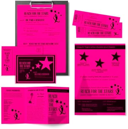 Papel de color, 24 libras, 8 12 x 11, fucsia bola de fuego, 100 hojas