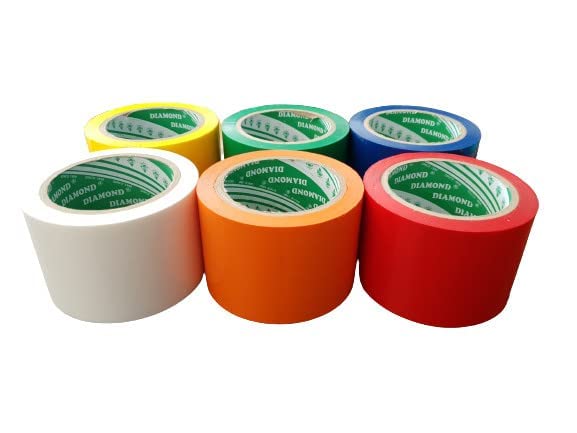 Cinta de embalaje de 6 colores, cinta móvil, 2 pulgadas, 80 yardas, 2.0 mil de grosor, (6 rollos rojo, amarillo, verde, naranja, azul, blanco) (12)