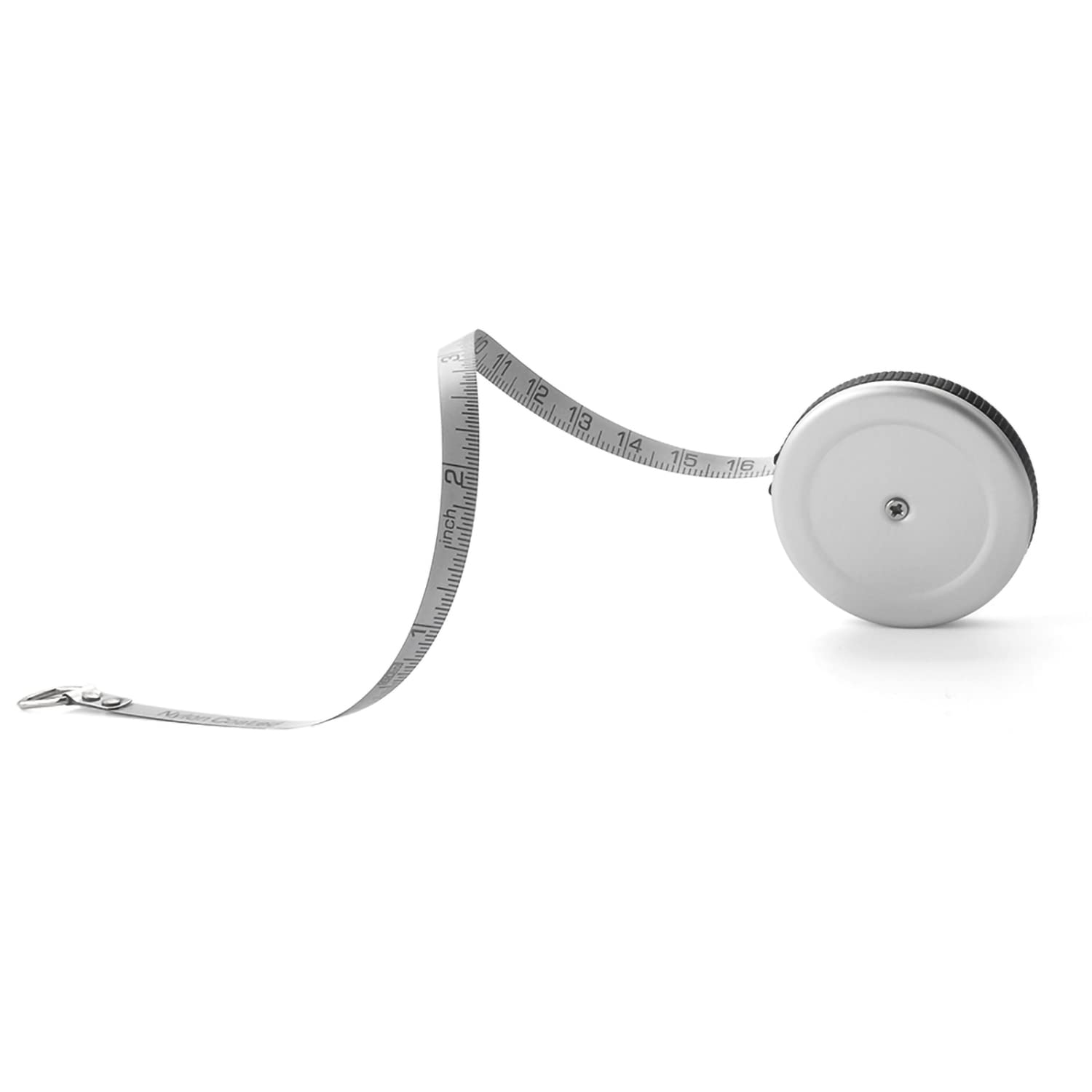 VAXATO Cinta métrica pequeña de aleación de aluminio, mini cinta métrica retráctil de doble cara 80 pulgadas2 M, cinta métrica plateada