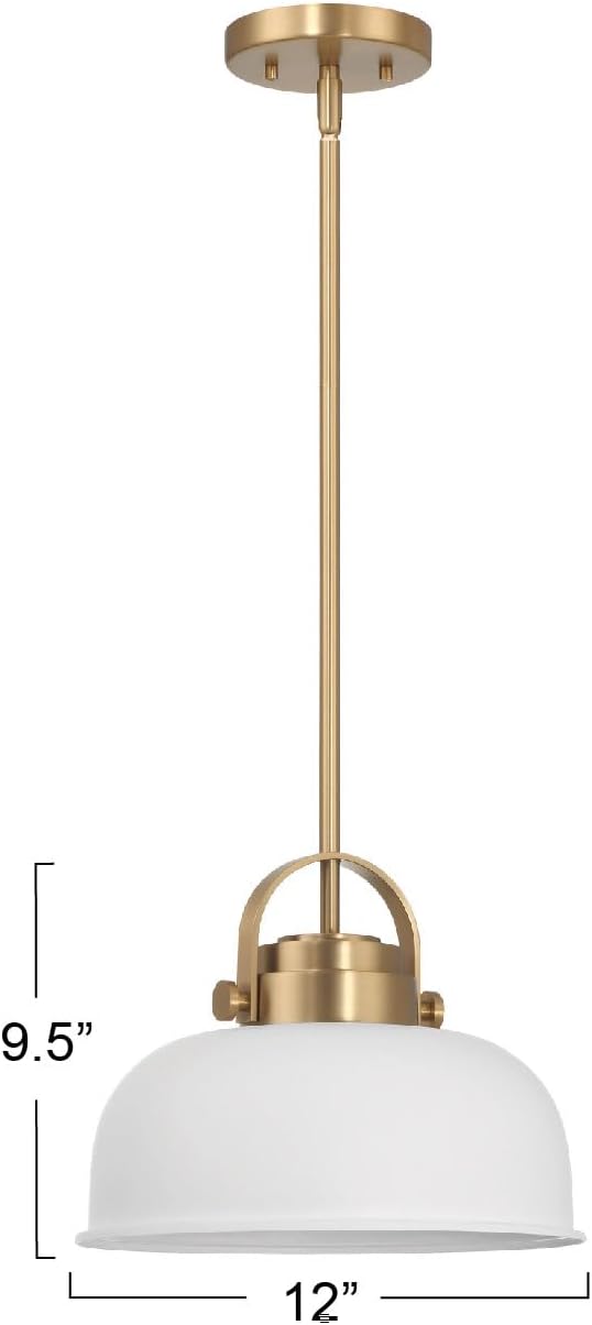 Robert Stevenson Lighting Arte – Lámpara de techo industrial de 2 tonos de metal, blanco y dorado