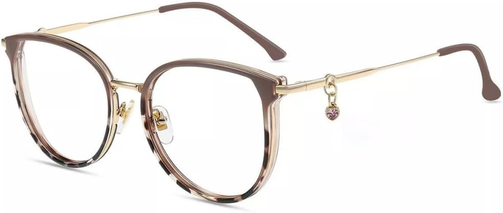 Firmoo Bloqueo de luz azul para mujer, lentes de lectura con aumento 2.0x, antifatiga ocular, antideslumbrante, dije de piedras preciosas de moda,
