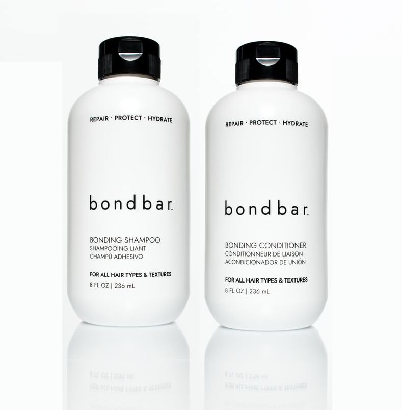bondbar Champú y acondicionador reparador, protege, fortalece e hidrata todo tipo de cabello y texturas, evita que se vuele y encrespamiento, añade