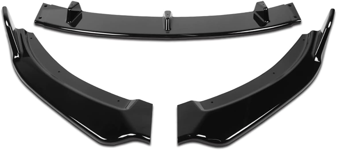DNA MOTORING 2-PU-558-PBK – 3 labio de parachoques delantero de coche estilo GV compatible con MX-5 Miata 2009-2013, negro brillante