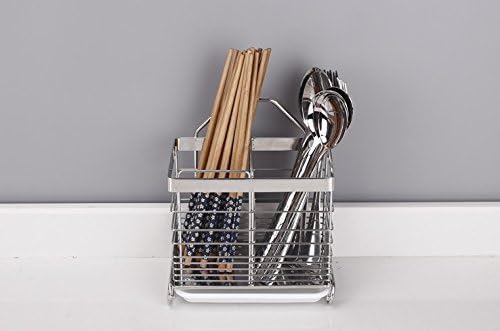 Utensilios de cocina Estante de secado de acero inoxidable 304 Cuchara cuadrada Cuchillo Tenedor Caso Fregadero Cesta Organizador Soporte de