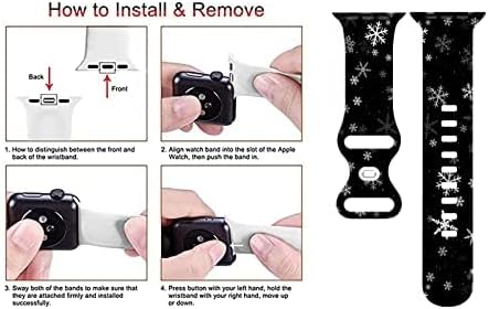Correa de reloj de Navidad compatible con Apple Watch de 1.496 in 1.575 in 1.614 in 1.654 in 1.732 in 1.772 in 1.929 in, correa de silicona para