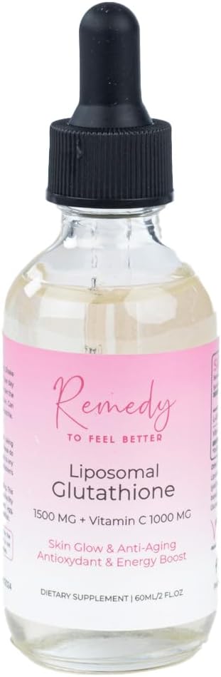 Remedy to Feel Better – Glutatión liposomal 1500 mg + vitamina C 1000 mg – Resplandor de la piel, antienvejecimiento, refuerzo de energía y