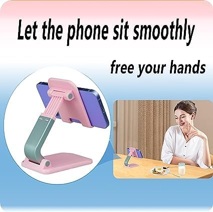 Soporte para teléfono celular, soporte de teléfono celular ajustable en ángulo con almohadilla de silicona para escritorio, soporte de teléfono