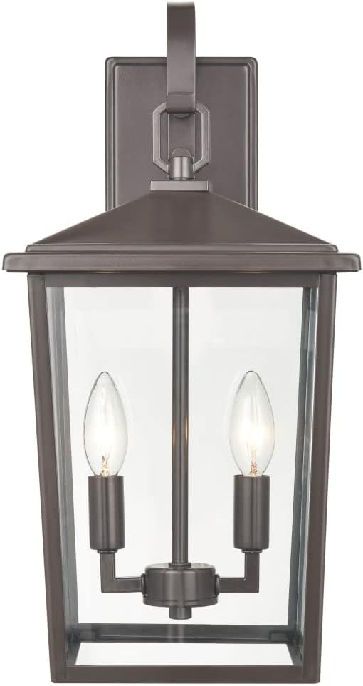 Millennium 2972-PBZ – Farol de acero para exteriores, con recubrimiento en polvo antioxidante, clasificación húmeda, pantalla de vidrio