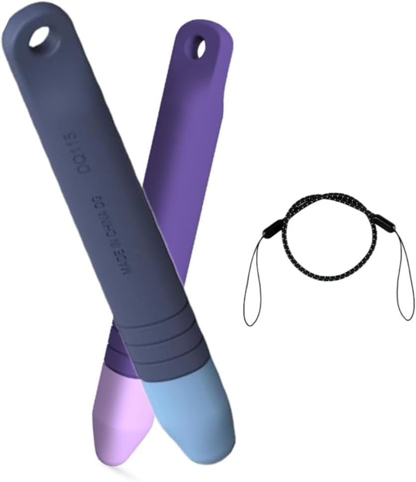 2 bolígrafos de dibujo de silicona para niños, iPad, iPhone, tabletas, Kindle u otros dispositivos de pantalla táctil, etc. (azul + morado) (azul +